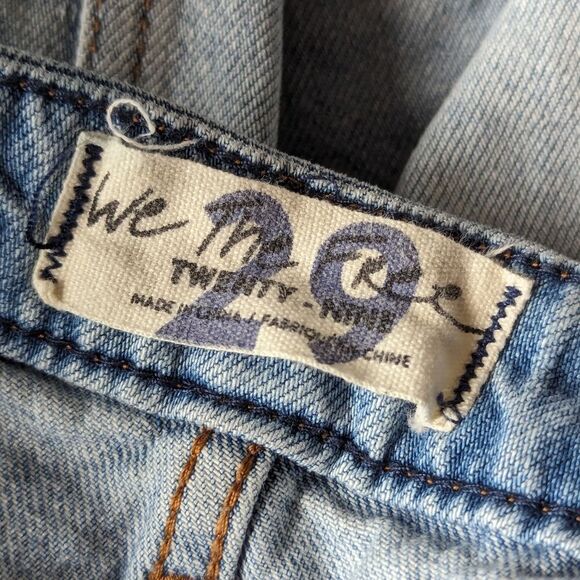 Free People Denim Skirt Montauk Light Wash Distressed Jean Skirt sz 29 Mini - Picture 7 of 11